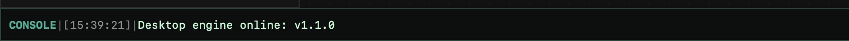 The Scalemint runtime console showing the line: Desktop engine online